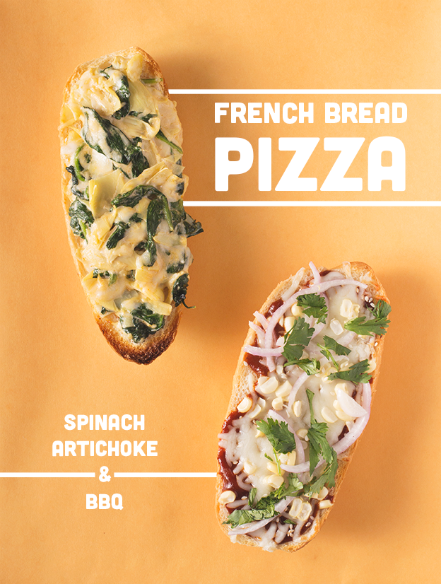 Spinach Artichoke Dip and BBQ French Bread Pizzas // Wit & Vinegar
